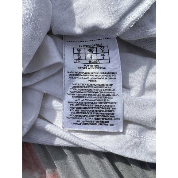 Guess Dress Small Multicolor Kaleido Print Pleated Hi-Lo Lined Racerback Womens - Picture 14 of 16